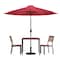Flash Furniture Faux Teak 35" Table-Red Umbrella-Base-2 Chairs XU-DG-810060362-UB19BRD-GG - alternate 7